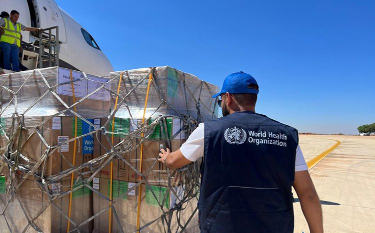 WHO health supplies arrive in Libya as part of intensified response to devastating floods 
