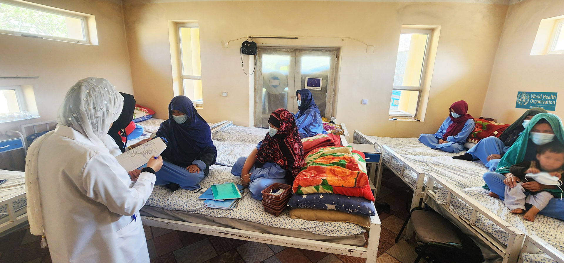 A dedicated healthcare provider conducting routine visits monitoring patient conditions at the Drug Addiction Treatment Centre. Photo credit: WHO Afghanistan
