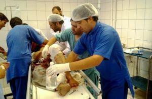 A patient is treated at the Kunduz Regional Hospital as conflict erupted in October