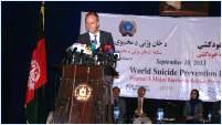 Dr Rik Peeperkorn, WHO Representative for Afghanistan, addresses an audience on the occasion of World Suicide Prevention Day 2013