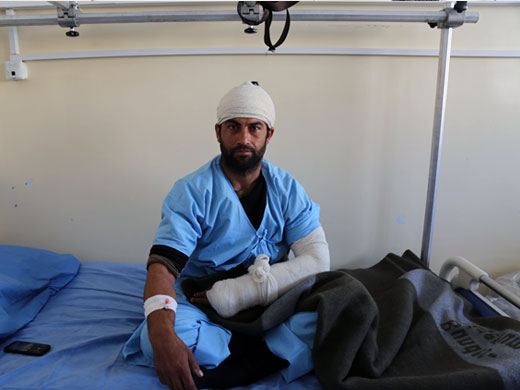 Credit: WHO Afghanistan/S.Ramo Mohammad Zamir came to the trauma unit from Baghlan province. He was injured in an attack on a police checkpoint, and after 4 days of treatment, he is recovering well. “The doctors are like my family members and they treat me very well, they visit me and other patients many times a day and we get medicines that help us feel better,” he said. Mohammad has 2 daughters and a son and he looks forward to seeing his family and returning back to work after he recovers fully from his injuries.