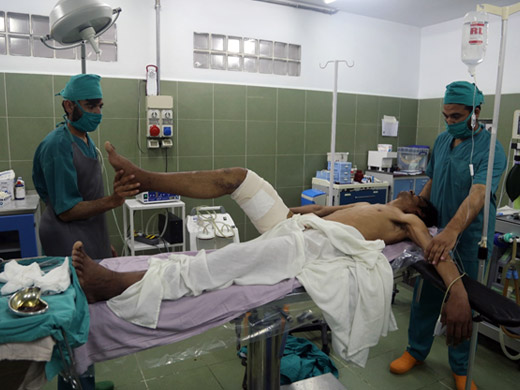 Credit: WHO Afghanistan/G.Elham Emergency’s surgeons prepare to operate on a man who sustained serious injuries in a battle between the government forces and anti-government elements. The number of civilian casualties claimed by the war in Afghanistan continues to rise. In 2016, UNAMA documented 11 418 civilian casualties, an overall 3% increase compared to the previous record-high documented in 2015. In the first quarter of 2017, 2181 civilian casualties were documented - 715 dead and 1466 injured.