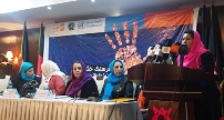 Samira Hamidi speaking at the event
