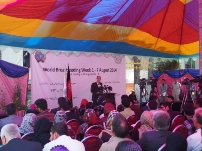 WHO Country Representative Dr Rik Peeperkorn addresses the audience during World Breastfeeding Week celebrations