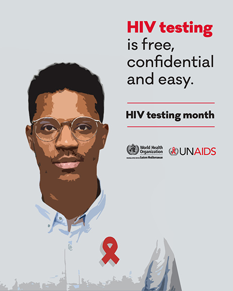 World AIDS Day 2021 social media card: HIV testing is free, confidential and easy