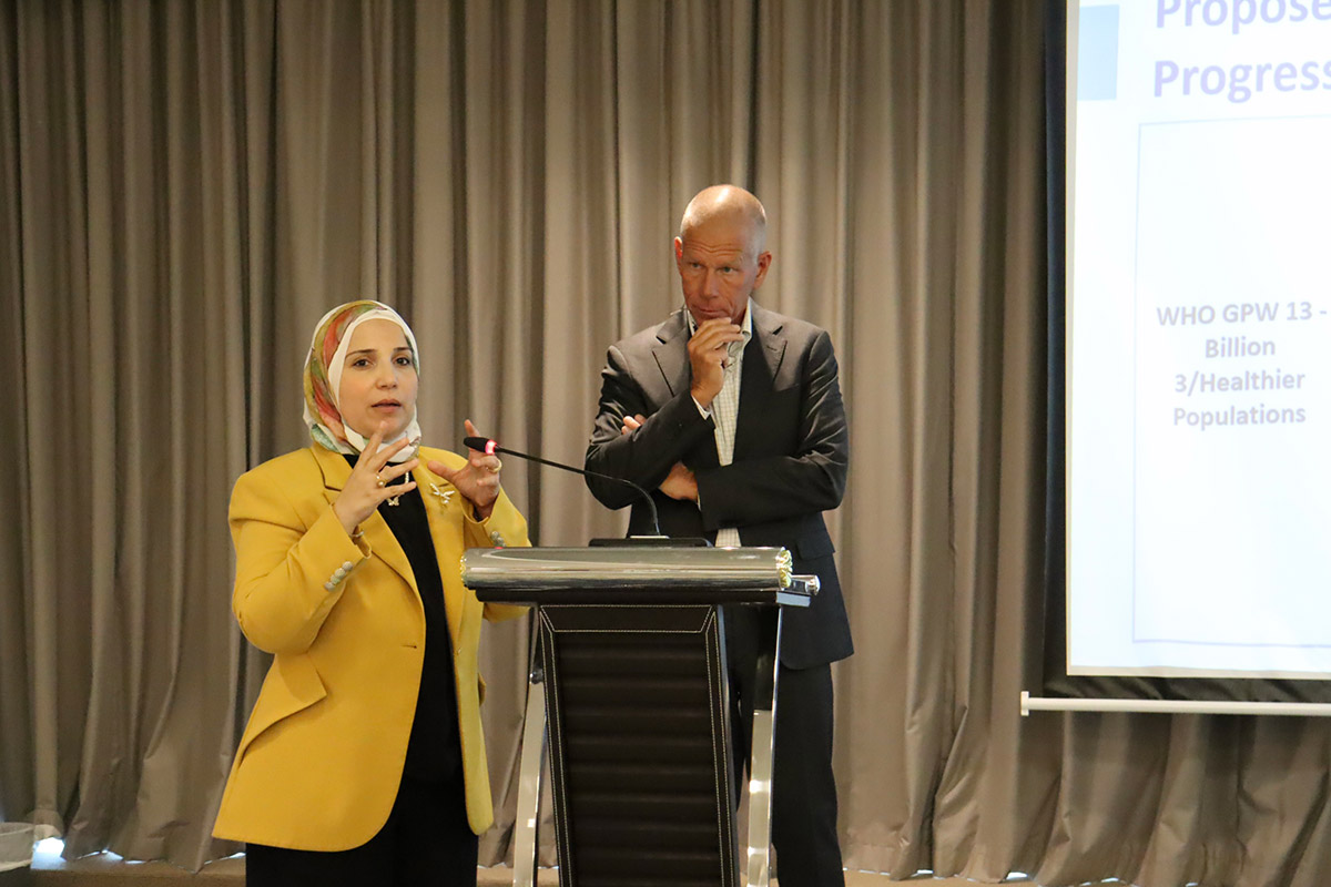 Dr Tasnim Atatrah, WHO Representative, elaborates on the importance of the country cooperation strategy. Photo credit: WHO/WHO Bahrain