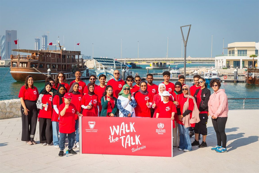 Youth volunteers from the Ministry of Youth Affairs joined community members and government officials to mark the International Day of Persons with Disabilities. Photo credit: WHO/WHO Bahrain
