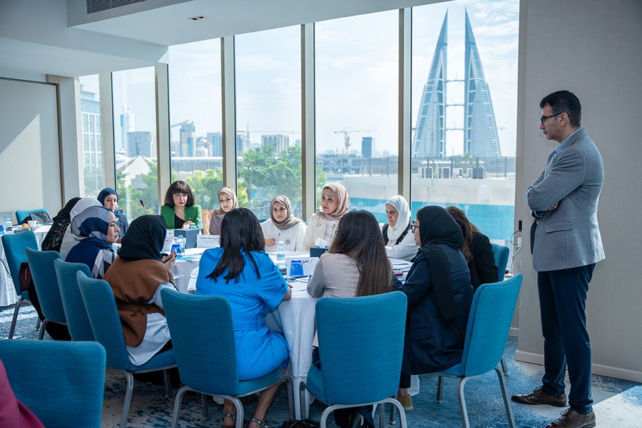 Group discussions identified key priorities for WHO support over the next 2 years, including health promotion, universal health coverage, and emergency preparedness and response. Photo credit: WHO/WHO Bahrain