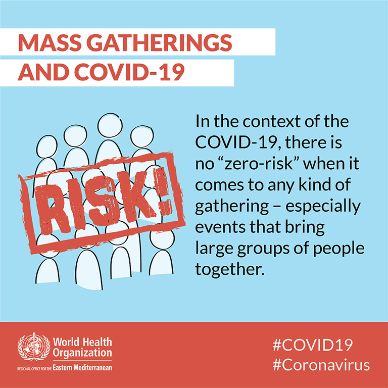Mass gatherings and COVID-19 social media card 1 - English