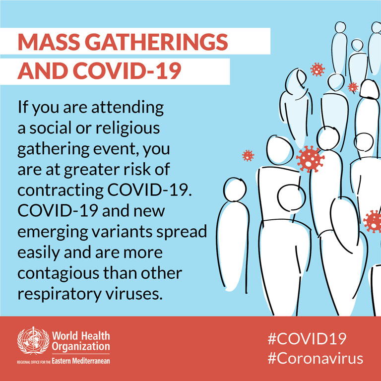 Mass gatherings and COVID-19 social media card 2 - English