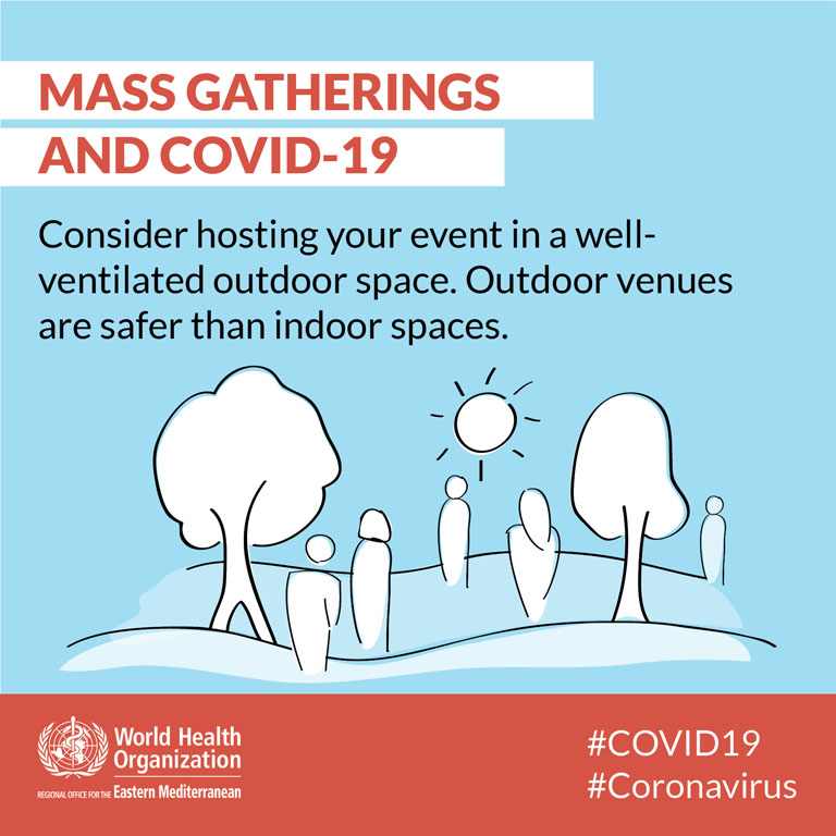 Mass gatherings and COVID-19 social media card 5 - English