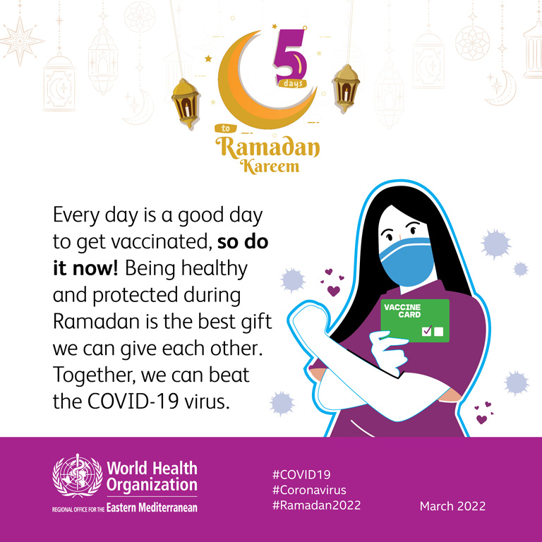 Observing the holy month of Ramadan safely in 2022 - 5 days countdown - card 1