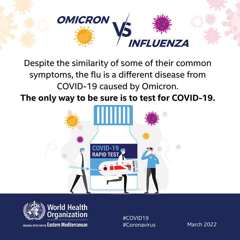 Omicron vs influenza social media card 1 - English