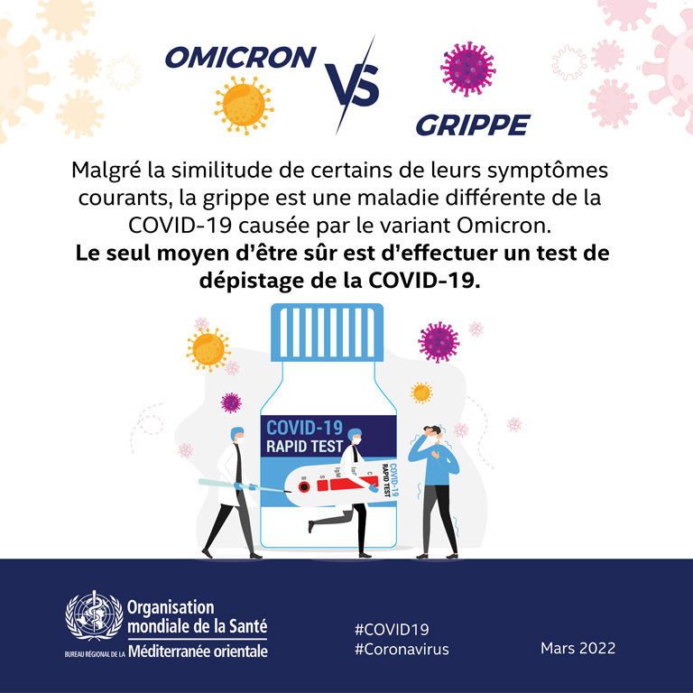 Omicron vs influenza social media card 1 - French