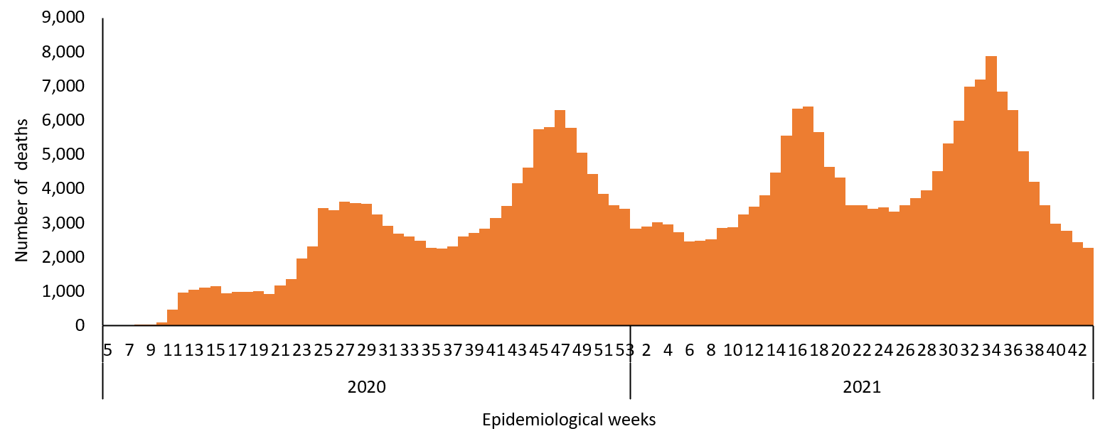 COVID-19 epidemiological cases for deaths