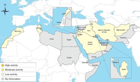 Figure 1. Situation of Influenza circulation in Eastern Mediterranean Region, March 2017