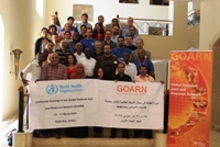 Participants of the GOARN training pose for a group photo