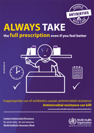 Only use antibiotics when prescribed by a trained health professional