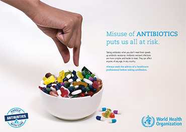 World Antibiotic Awareness Week 2017 - Poster - Misuse of antibiotics puts us all at risk