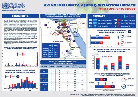 This infographic provides an overview of the H5N1 situation in Egypt as of 31 May 2015