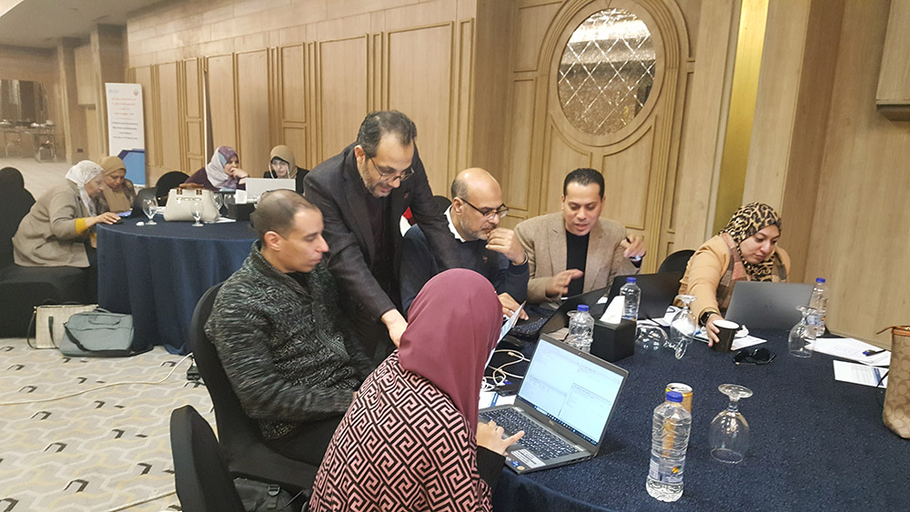 A WHO expert trains participants to use R software. Photo credit: WHO