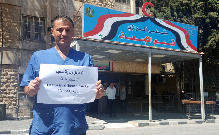 Nurse Waddah Hamdak , chief nurse in Al-Razi public hospital in Aleppo
