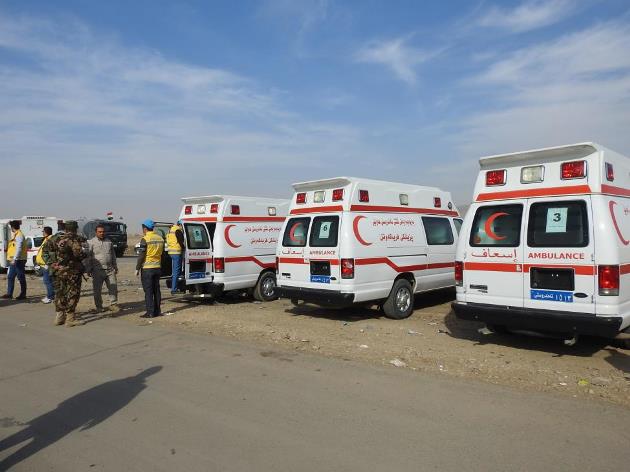 قدمت منظمة الصحة العالمية 30 سيارة إسعاف دعمًا لعمليات الاستجابة في الموصل