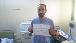 Yasser Shokri Al-Hussain is a nurse at Al-Qamishli national hospital, Al-Hassakeh. He has been working in this hospital for 8 years. “Although I am supposed to work 8 hours per day, I sometimes work for 17 hours per day to fill shortages in nursing staff,” he said. “I often see patients coming to our hospital because they are unable to find the medicines they need in other hospitals. It makes me sad and frustrated. While we get support from WHO-supported NGOs, we sometimes also collect money amongst ourselves to buy these medicines for the patients, despite our difficult financial situation. It’s the humane thing to do” added Yasser.