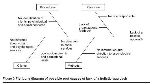 Figure 3 Fishbone diagram of possible root causes of lack of a holistic approach