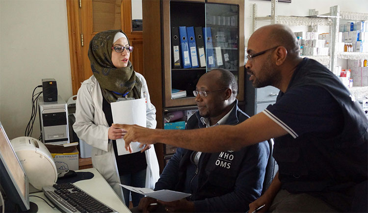 WHO early warning experts assess Syria’s early warning disease surveillance system (Photo: WHO, 2017)