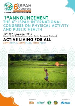 L’image nous montre la couverture de la brochure du Congrès international sur l’activité physique et la santé publique