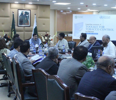 Additional Secretary Health chairing the launching ceremony of the Tobacco Control Toolkit during the celebration of World No Tobacco Day 2025 at the Ministry of Health in Pakistan