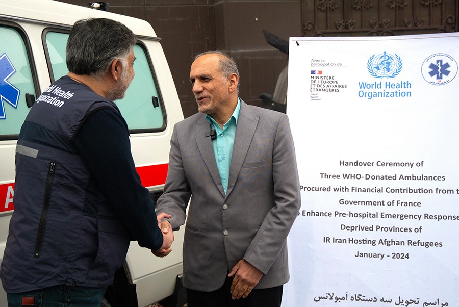 WHO and France strengthen Iranian pre-hospital emergency response for Afghan refugees and deprived communities 
