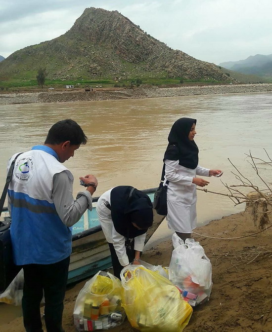 Poledokhtar, Lorestan Province; Health Emergency teams provide medicines and health kits to flood-affected patients under chronic diseases control such as HIV infection
