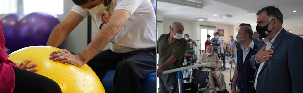 The WHO team visiting an occupational therapy workshop at the Association for Protection of People Living with Spinal Cord Disabilities. Credit: WHO/Islamic Republic of Iran