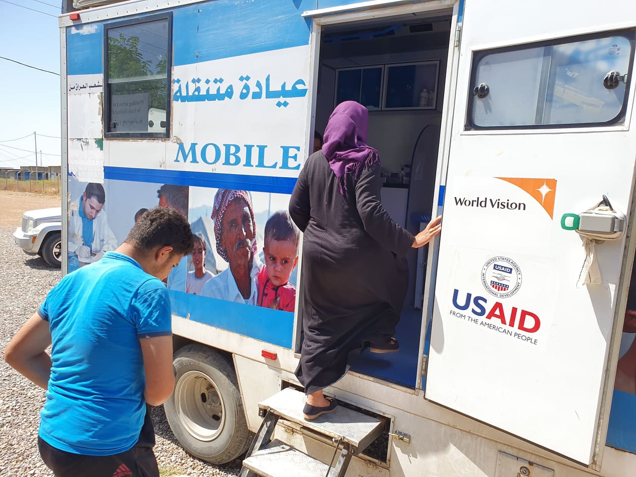 WHO mobile medical clinics reach displaced persons in Kalar district, Sulaymaniyah governorate, Iraq