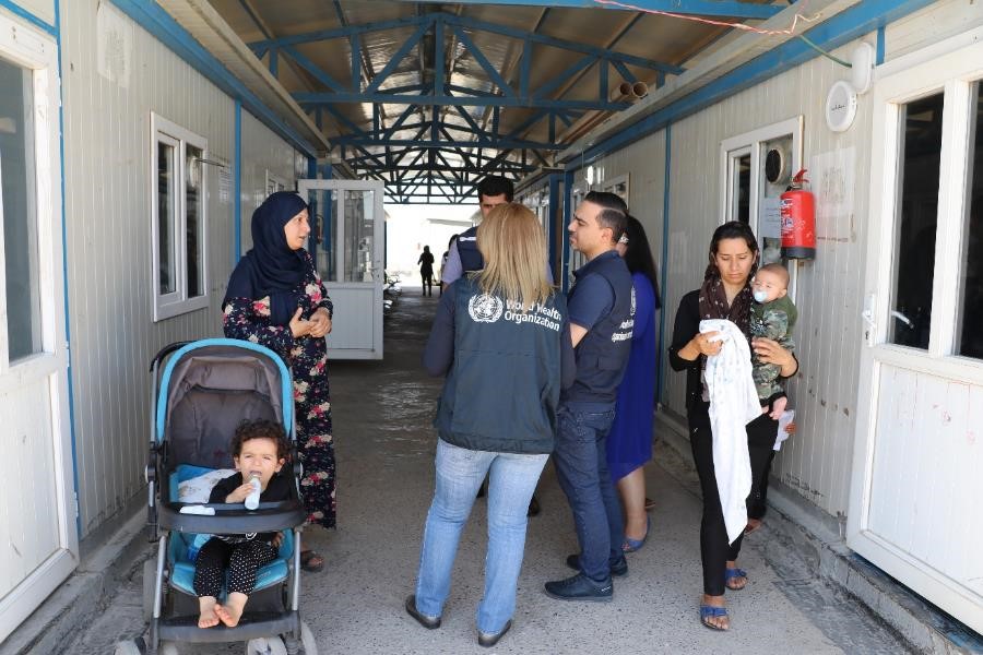 A Syrian refugee visiting the PHCC in Darashakran camp