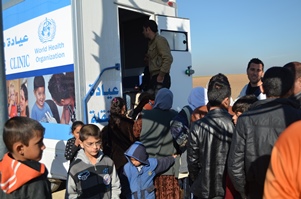 the mobile unit team provides consultations, vaccinations and temporary emergency treatment and medicines.