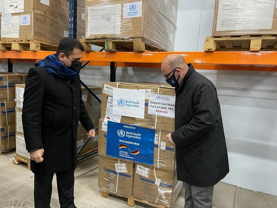 WHO supports Kurdistan region with over 20 tons of medical supplies to enhance national response to COVID-19 health challenges