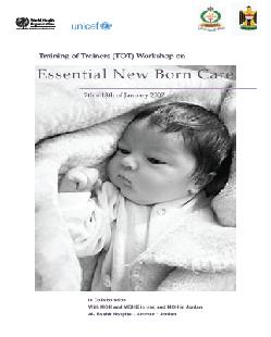 Thumbnail of WHO/UNICEF Training of Trainers [TOT] Workshop on Essential New Born Care