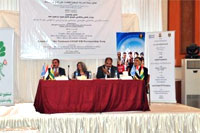 At the launch of the National Stop TB Partnership (from left to right): H.E Dr Majeed Hamad Amin, Minister of Health of Iraq, H.E Mrs Hero Ibrahim Ahmed, First Lady of Iraq, H.E Dr Rekawt Hama Rasheed, Minister of Health of the Kurdistan Regional Government, and Dr Syed Jaffar Hussain, WHO Representative