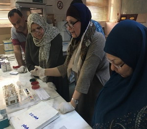 Health personnel at a public laboratory