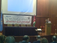 WHO Jordan Technical Officer Dr Adi Nuseirat speaks on behalf of Dr Ala Alwan Regional Director for WHO EMRO.