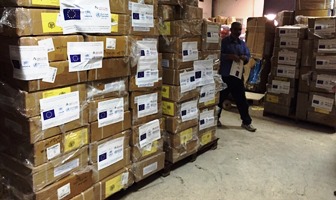 Boxes of medical supplies delivered to the MoPH