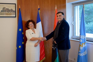 Ms Brigitte Curmi, French Ambassador to Libya and Dr Jaffar Hussain, WHO Representative to Libya
