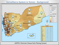 map showing the sentinal sites at governorate level