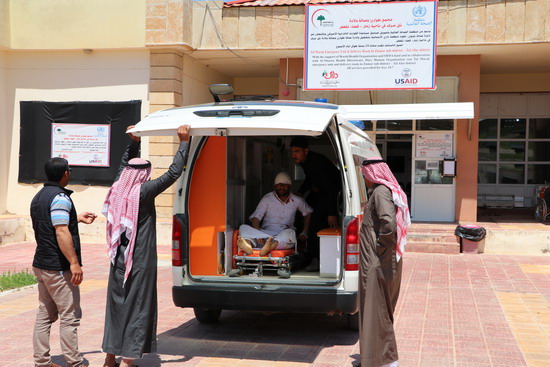 A patient arrives at the emergency unit of the  primary health care centre in Tal Marak Centre, Telefar, Ninewa 