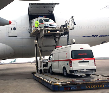 15 ambulances carried by WHO to meet the needs of the injured in Mosul