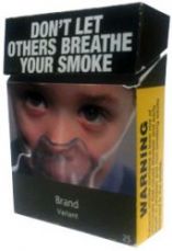 Australian cigarette packet with a pictorial health warning