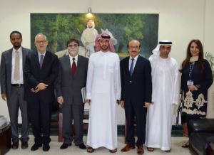 Dr Mahmoud Fikri, WHO EMRO Regional Director, along with senior WHO staff, received by First Secretary, Embassy of UAE in Pakistan and UAEPAP Director